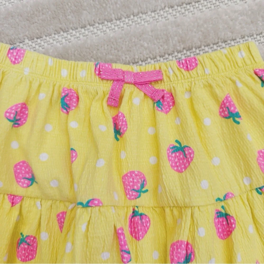 Cynthia Rowley, girls summer set, yellow with strawberries, size 5-6